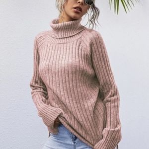 Soft Pink Turtleneck Sweater